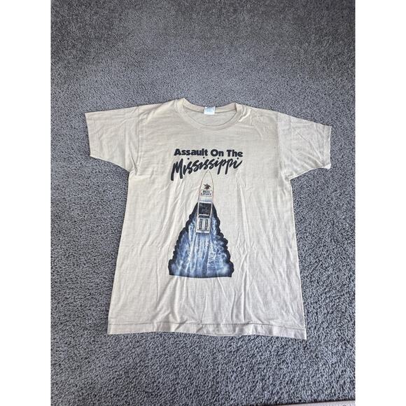 Cal Cru Other - Vintage 80s Bud Light Shirt Mens L Scarab Speed Boat Assault On The Mississippi